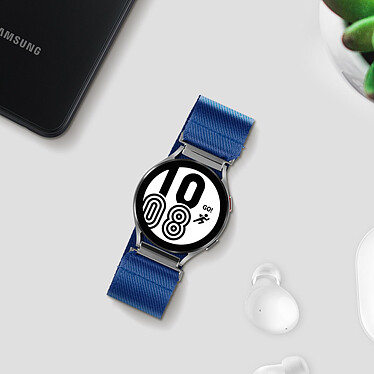 Avis Avizar Bracelet Samsung Galaxy Watch 4 en nylon Tissé Auto ajustable bleu