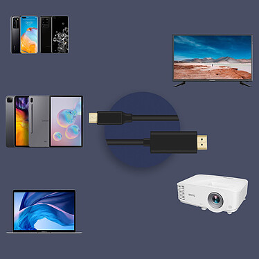 Avis Avizar Câble USB Type C vers HDMI Mâle Résolution 4K UHD 2m Noir