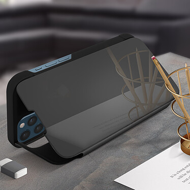 Avis Avizar Housse iPhone 12 Pro Max Clapet translucide Design Miroir Support Vidéo noir