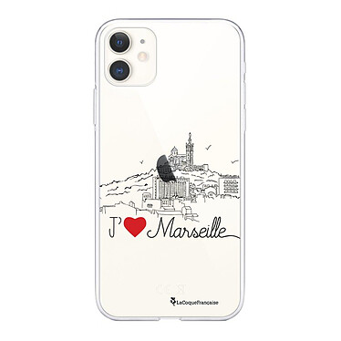 LaCoqueFrançaise Coque iPhone 11 silicone transparente Motif J'aime Marseille ultra resistant