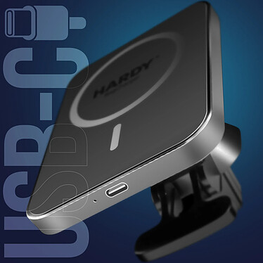3mk Support Chargeur Voiture MagSafe 15W Entrée USB C Grille d'aération Noir pas cher