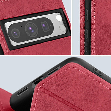 Avizar Étui pour Google Pixel 8 Pro Porte-cartes Anti-RFID  Rouge pas cher