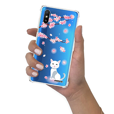 Evetane Coque Xiaomi Redmi 9A anti-choc souple angles renforcés transparente Motif Chat et Fleurs pas cher