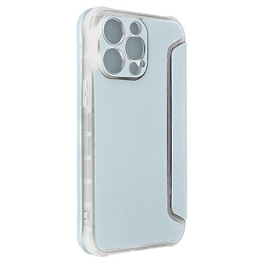 Avizar Etui pour iPhone 14 Pro Max Clapet Magnétique avec Porte Carte  bleu pâle