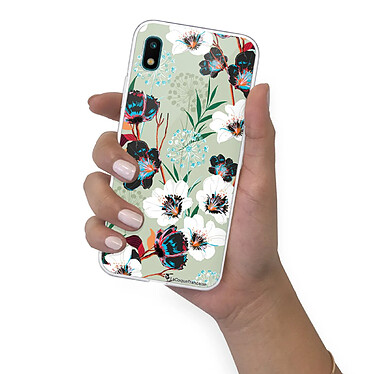 LaCoqueFrançaise Coque Samsung Galaxy A10 360 intégrale transparente Motif Fleurs vert d'eau Tendance pas cher