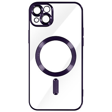 Avizar Coque MagSafe pour iPhone 13 Silicone Protection Caméra  Contour Chromé Violet