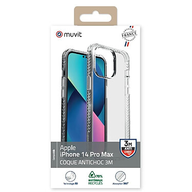 Avis Muvit Coque pour iPhone 14 Pro Max Renforcée et Antichoc 3M Transparent