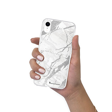 LaCoqueFrançaise Coque iPhone Xr silicone transparente Motif Marbre gris ultra resistant pas cher