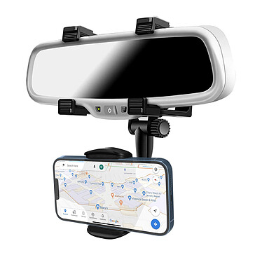 Avizar Support Voiture Smartphone Fixation sur Rétroviseur Rotatif à 360° Noir
