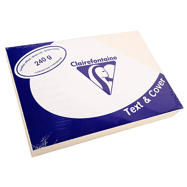 CLAIREFONTAINE Paquet 100 Couvertures reliure Text&Cover Cuir 240g A4 210x297 mm Ivoire