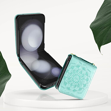 Avis Avizar Coque pour Samsung Galaxy Z Flip 5 Motif fleur  Collection Mandala Blossom Vert