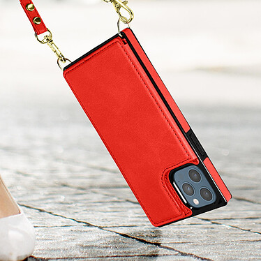 Acheter Avizar Coque Cordon iPhone 12 Pro Max Multifonction Avec Lanière - rouge