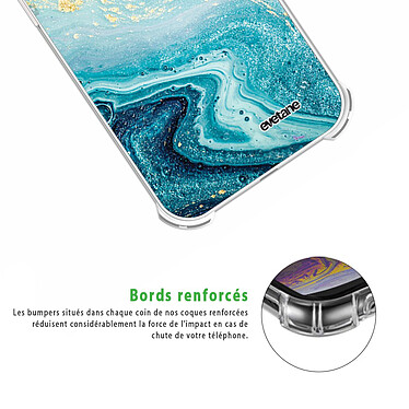 Acheter Evetane Coque iPhone 13 anti-choc souple angles renforcés transparente Motif Bleu Nacré Marbre