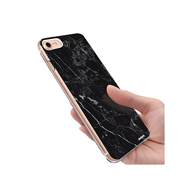 Evetane Coque iPhone 7/8/ iPhone SE 2020/ 2022 silicone transparente Motif Marbre noir ultra resistant pas cher