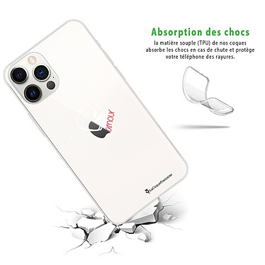 Avis LaCoqueFrançaise Coque iPhone 12/12 Pro 360 intégrale transparente Motif Coeur Blanc Amour Tendance