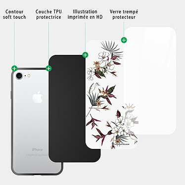 Acheter LaCoqueFrançaise Coque iPhone 7/8/ iPhone SE 2020/ 2022 Coque Soft Touch Glossy Fleurs Sauvages Design