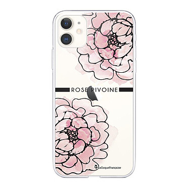 LaCoqueFrançaise Coque iPhone 11 silicone transparente Motif Rose Pivoine ultra resistant