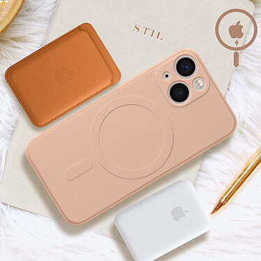 Avis Avizar Coque Magsafe iPhone 13 Silicone Souple Intérieur Soft-touch Mag Cover  rose gold