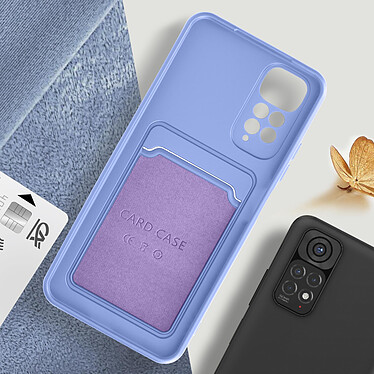 Acheter Avizar Coque pour Xiaomi Redmi Note 11 et 11s Silicone Souple Porte-carte Fine Légère  Bleu Lavande
