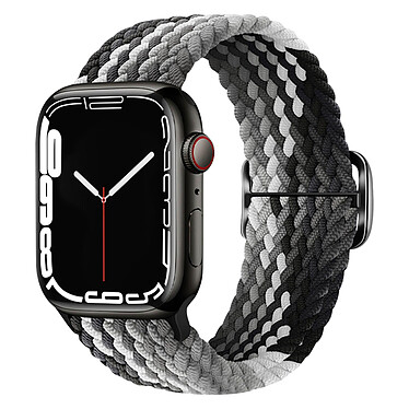 Avizar Bracelet pour Apple Watch 41mm et 40mm et 38 mm Nylon Tressé Ajustable par Boucle Métallique  noir et gris