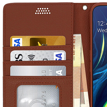 Avizar Housse Samsung Galaxy A80 Étui Folio Soft Touch Support Vidéo marron pas cher