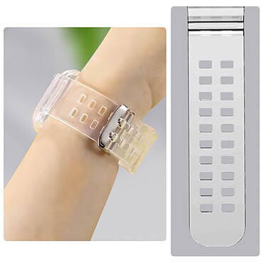 Avizar Bracelet pour Apple Watch 49mm Silicone Bumper Ajustable  transparent pas cher