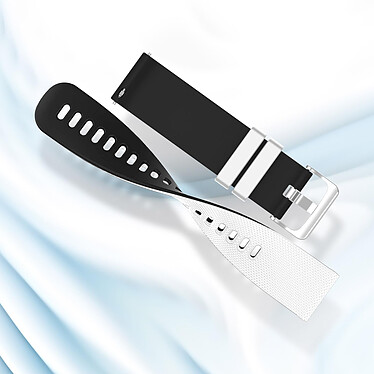 Avis Avizar Bracelet pour Huawei Watch GT3 46mm Silicone BiColore Texturé Blanc / Noir