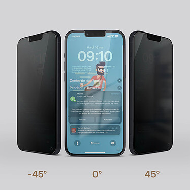 Acheter Force Glass Verre Incassable pour iPhone 13, 13 Pro et 14 Anti-espion Garantie à vie  Noir