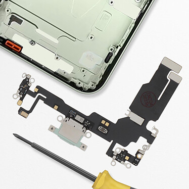 Acheter Clappio Connecteur de Charge pour Apple iPhone 15, Port USB C + Microphone Vert Pâle