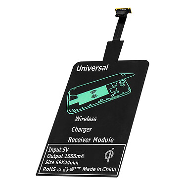 Avizar Kit Nappe Adapteur à Charge Sans Fil QI Smartphone Port Micro-USB Noir