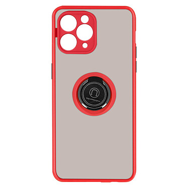 Avizar Coque IPhone 11 Pro Max Bi-matière Bague Métallique Support rouge