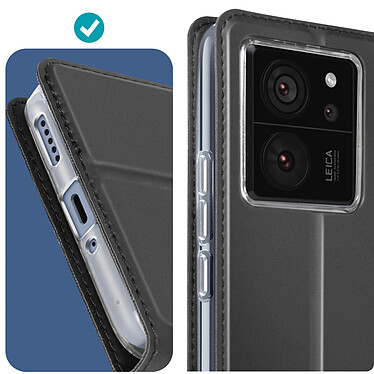 Dux Ducis Étui pour Xiaomi 13T et 13T Pro Clapet Porte-carte Support Vidéo  Noir pas cher