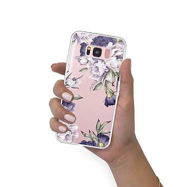 LaCoqueFrançaise Coque Samsung Galaxy S8 Plus 360 intégrale transparente Motif Pivoines Violettes Tendance pas cher