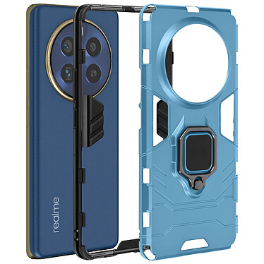 Avizar Coque pour Realme 12 Pro 5G Anneau Support Bi-matière Antichoc Bleu Clair pas cher