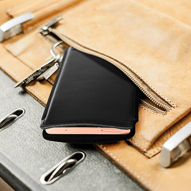 Acheter Avizar Pochette Smartphone jusqu'à 4.6''' Cuir Italien Intérieur Soft touch Slim  Noir