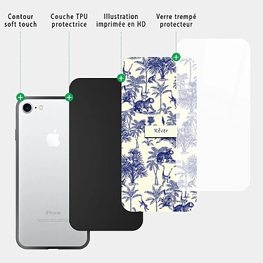 Acheter LaCoqueFrançaise Coque iPhone 7/8/ iPhone SE 2020/ 2022 Coque Soft Touch Glossy Botanic Rêve Design