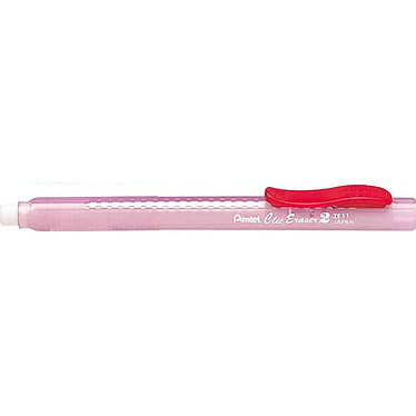 PENTEL Crayon gomme ClicEraser2 ZE11T, Rouge-Transparent x 12