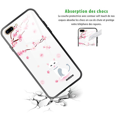 Avis Evetane Coque iPhone 7 Plus/ 8 Plus Coque Soft Touch Glossy Chat et Fleurs Design