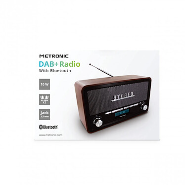 Metronic 477230 - Radio Vintage numérique Bluetooth, DAB+ et FM RDS
