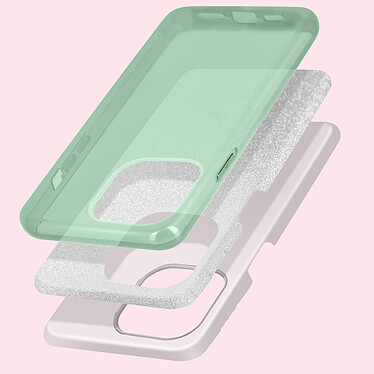 Avis Avizar Coque iPhone 14 Paillette Amovible Silicone Semi-rigide Vert