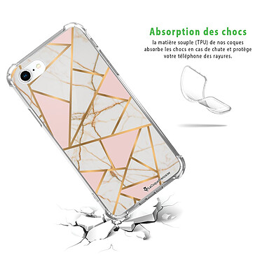 Avis LaCoqueFrançaise Coque iPhone 7/8/ iPhone SE 2020 anti-choc souple angles renforcés transparente Motif Marbre Rose