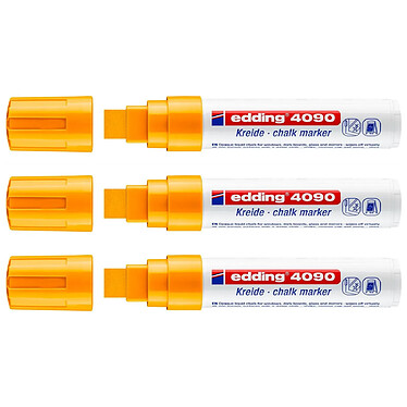 EDDING Marqueur Craie Liquide 4090 Orange Fluorescent Pointe Large 4-15 mm x 3