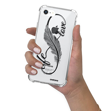 Evetane Coque iPhone 7/8/ iPhone SE 2020 anti-choc souple angles renforcés transparente Motif Love Life pas cher