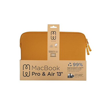 MW Housse compatible Macbook Pro/Air 13 Basics ²Life Jaune/Blanc pas cher