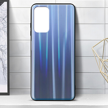 Avizar Coque Xiaomi Redmi 9T et Poco M3 Bi-matière Holographique Brillant Bleu nuit pas cher