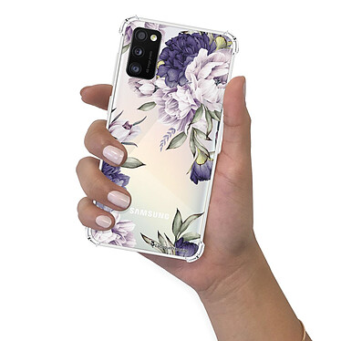 LaCoqueFrançaise Coque Samsung Galaxy A41 anti-choc souple angles renforcés transparente Motif Pivoines Violettes pas cher