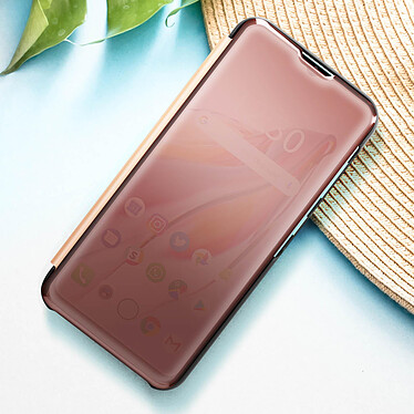 Avizar Étui Clear View pour Xiaomi Redmi 12C avec Clapet Miroir Support Vidéo  rose gold pas cher