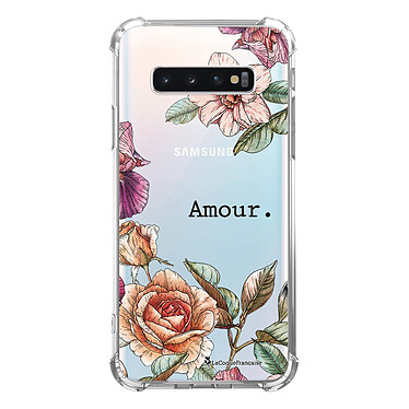 LaCoqueFrançaise Coque Samsung Galaxy S10 anti-choc souple angles renforcés transparente Motif Amour en fleurs