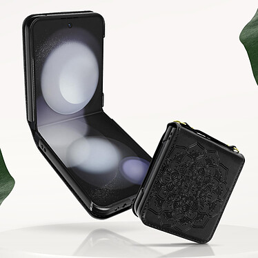 Avis Avizar Coque pour Samsung Galaxy Z Flip 5 Motif fleur  Collection Mandala Blossom Noir