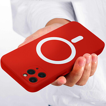 Avizar Coque MagSafe pour iPhone 11 Pro Soft Touch Finition Mate Bords Surélevés  rouge pas cher
